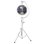 ProX white mirror ball with free standing hook pole mount and 1 RPM motor assembly