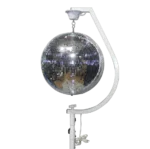 ProX white 16-20 inch C shaped mirror ball with free standing hook and 1 RPM motor