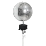 ProX MOTOS upright mirror ball motor mounted with rotating disco ball in black finish