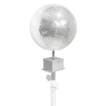 ProX MOTOS upright mirror ball motor mounted with 30-inch mirror ball in white finish