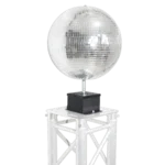 ProX MOTOS upright mirror ball motor with oscillating 1RPM mechanism, black finish, side profile