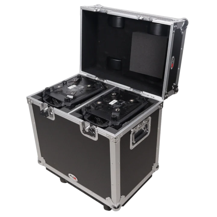 ProX XS moving head lighting case with casters, fits two beam moving head units