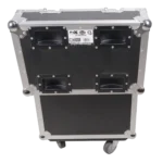ProX moving head lighting case rear panel with casters and dual unit capacity