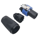 ProX NL4 SpeakON male cable connector with gold-plated contacts and locking mechanism detail