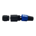 ProX NL4 SpeakON female round panel-mount connector installed in professional audio speaker cabinet