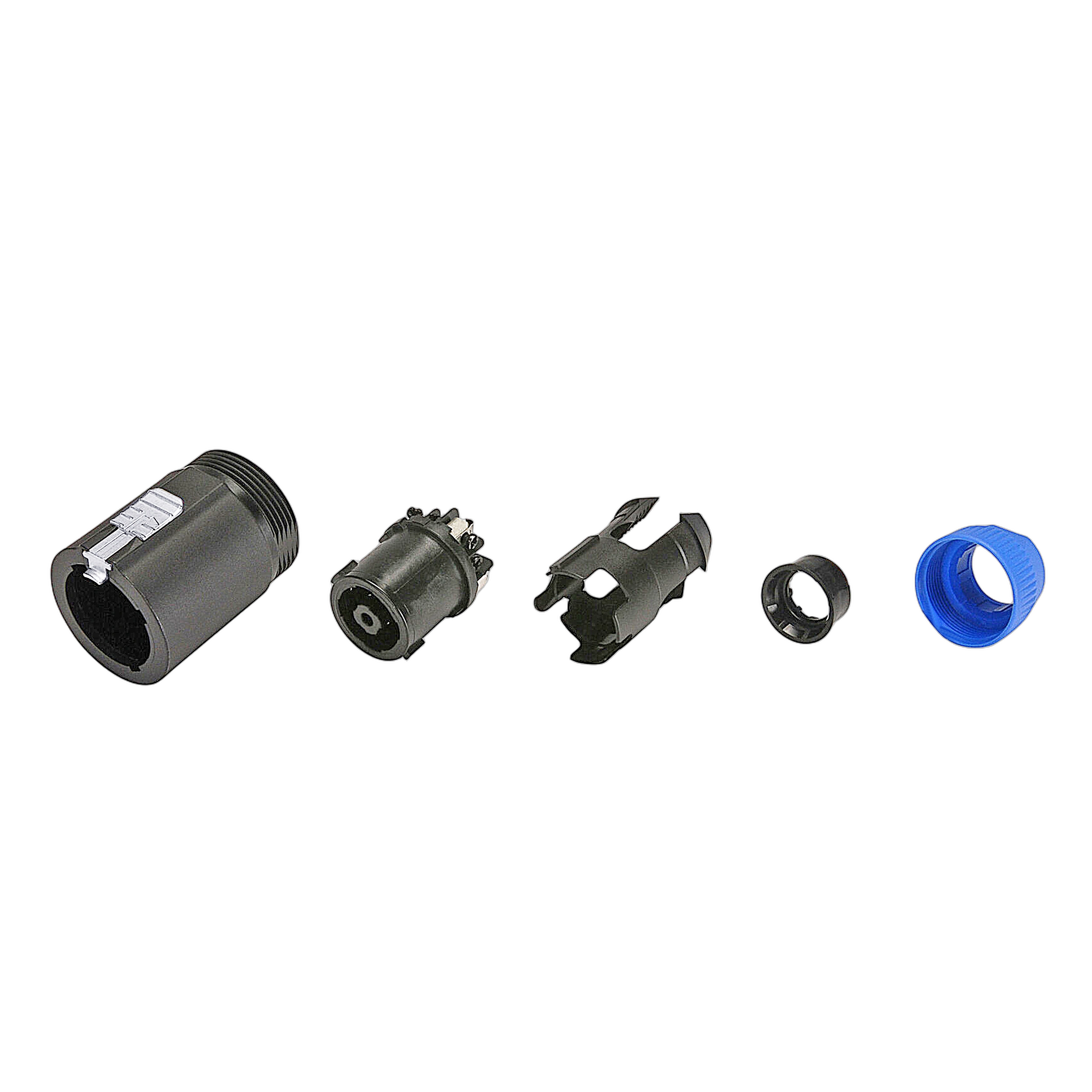 ProX NL8 SpeakON Male Cable Connector Detail View ProX NL8 SpeakON male cable connector showing contact pins and locking mechanism detail
