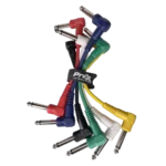 ProX assorted color 6-inch patch cables with 1/4 inch male connectors, pack of six