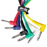 ProX 6-inch male 1/4 inch patch cables pack assorted colors connectors detail