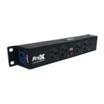 ProX Power Center 4-outlet Edison power strip with NEMA 5-20R connectors, side profile showing depth
