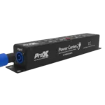 ProX Power Center 4-outlet Edison power strip showing NEMA 5-20R receptacles and circuit protection details