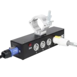 ProX Power Center five-way Powercon splitter showing multiple connector ports and power distribution terminals