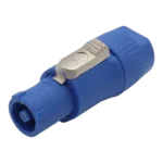 ProX blue PowerCON-compatible male power-in connector with secure locking mechanism