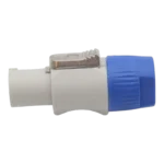 ProX gray PowerCON-compatible power-out connector showing terminal connections and housing detail
