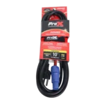 ProX PowerCON Blue to Edison power cord 10 feet length connector detail