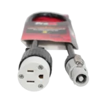 ProX PowerCON gray connector to female Edison power cord 12AWG gauge cable detail
