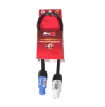 ProX PowerCON Link Cable with blue and gray connectors, 12AWG professional audio power cable