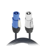 ProX 2 ft PowerCON Link Cable with blue to gray connectors, 12AWG professional audio cable