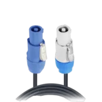 ProX 6 foot PowerCON Link cable with blue to gray connectors, 14AWG professional audio cable