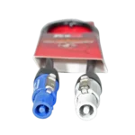 ProX PowerCON Link Cable 12AWG blue to gray connector showing locking mechanism and pin configuration