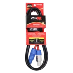 ProX PowerCON Link Cable 6 feet blue to gray connector ends 14AWG professional audio