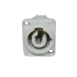 ProX gray panel-mount PowerCON power-out connector with locking mechanism