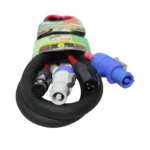 ProX PowerCON and XLR connector detail on six-foot combo jumper cable