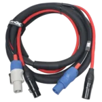 ProX PowerCON and XLR connectors on 10 ft combo jumper cable close-up detail