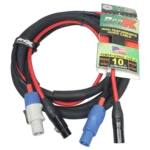 ProX PowerCON and XLR connector ends on 10 foot combo jumper cable assembly