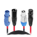ProX 6 foot PowerCON and XLR combo jumper cable with connectors displayed