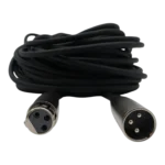 ProX 100 ft premium microphone cable with XLR-M to XLR-F connectors in studio application setup