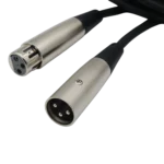 ProX 100 ft premium microphone cable with XLR-M to XLR-F connectors, gold-plated connector detail