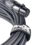 ProX 20 ft premium microphone cable with XLR-M to XLR-F connectors, gold-plated connection detail
