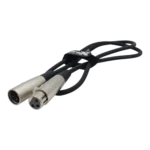 ProX 3 ft premium microphone cable with XLR-M to XLR-F connectors, close-up detail view