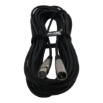 ProX 50 ft premium microphone cable with XLR-M to XLR-F connectors, close-up detail view