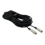 ProX 100 ft premium microphone cable with XLR-M to XLR-F connectors coiled display