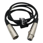 ProX 5 ft premium microphone cable with XLR-M to XLR-F connectors, side profile view