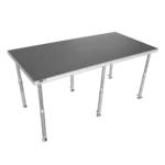 ProX Professional 4x8 stage platform with six adjustable legs and modular deck design for event setup