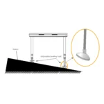 ProX Professional 4x8 stage platform dimensional diagram showing adjustable leg height specifications 28-48 inches