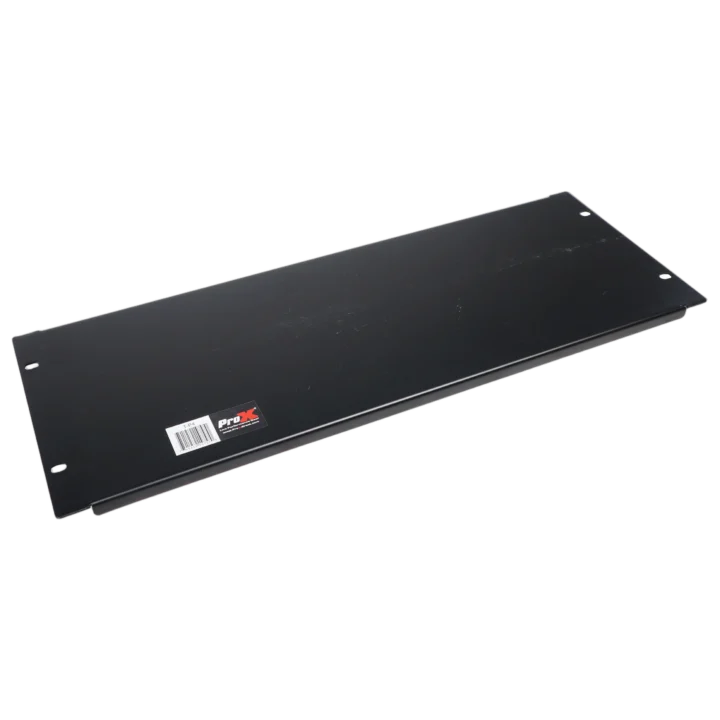 ProX 4U rack panel blank space with black finish and mounting hardware