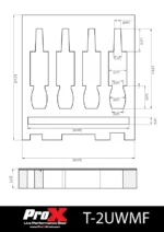 ProX replacement foam insert for 2U rack drawer designed to hold four microphones securely