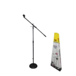 ProX round base microphone stand with adjustable boom arm and clutch mechanism