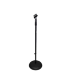 ProX round base microphone stand with extended boom arm shown from side profile