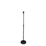 ProX round base microphone stand with extended boom arm mounted in professional studio recording setup