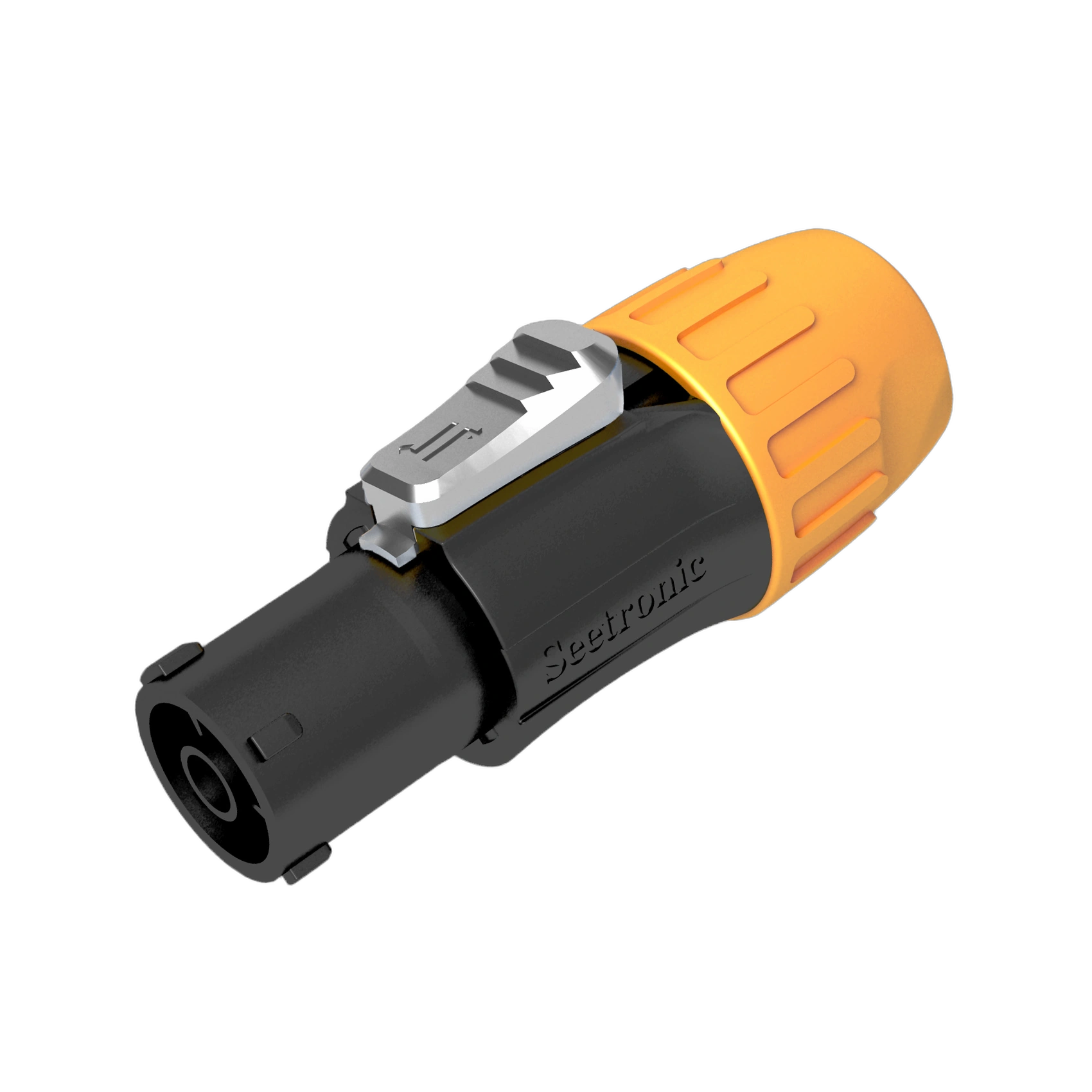 ProX Seetronic IP65 Waterproof Power Connector Plug ProX Seetronic IP65 waterproof power-in connector plug with UL certification, front view
