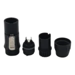 ProX Seetronic IP65 waterproof power-out connector plug with UL certification, side profile view