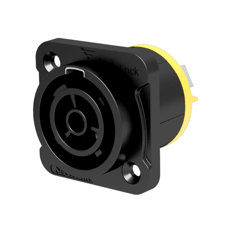 ProX Seetronic IP65 waterproof power-in connector socket with sealing cover, front view