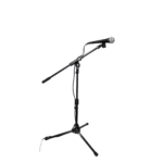 ProX short tripod microphone stand with adjustable boom arm and mic clip attachment