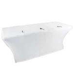 ProX white spandex table cover scrim with open back design detail view