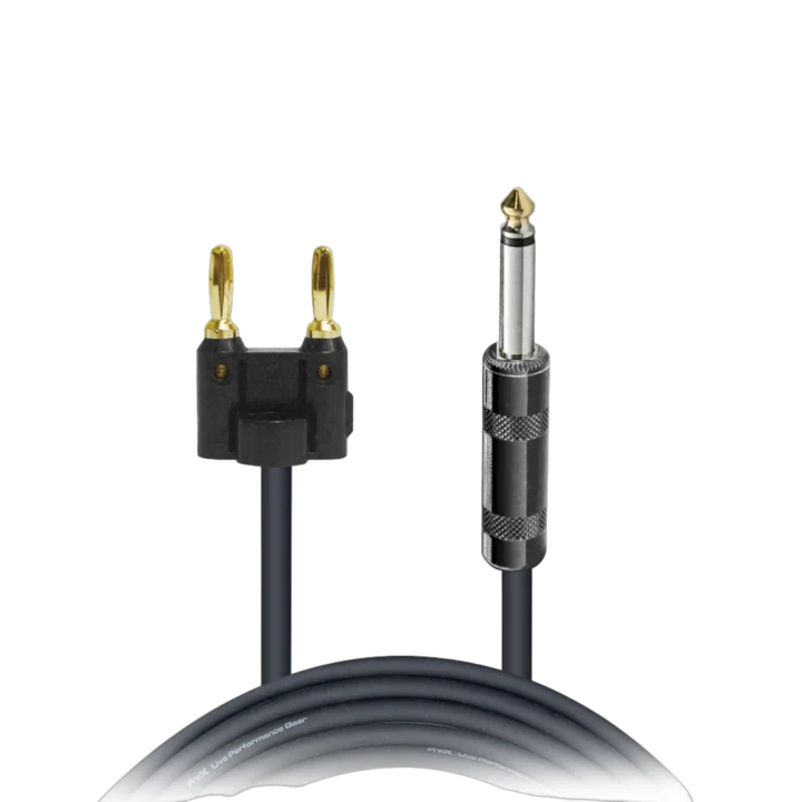 ProX 100 foot speaker cable with 1/4 inch TS-M connector and banana plugs, 12AWG gauge