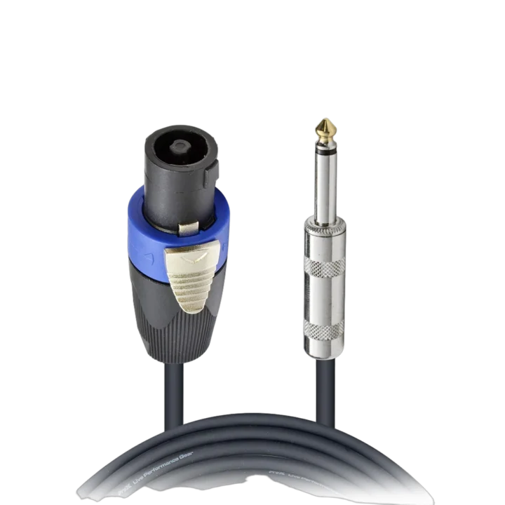 ProX 50 foot speaker cable with SpeakON connector and 1/4 inch TS male end, 12AWG gauge